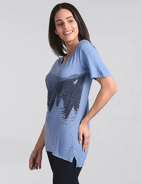 GAP Women Blue Pine View Graphic Tee