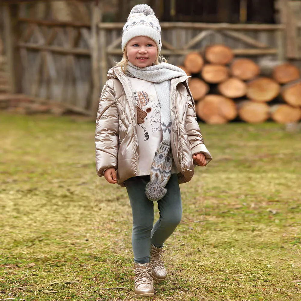 Girls Gold Star Quilted Snow Boots