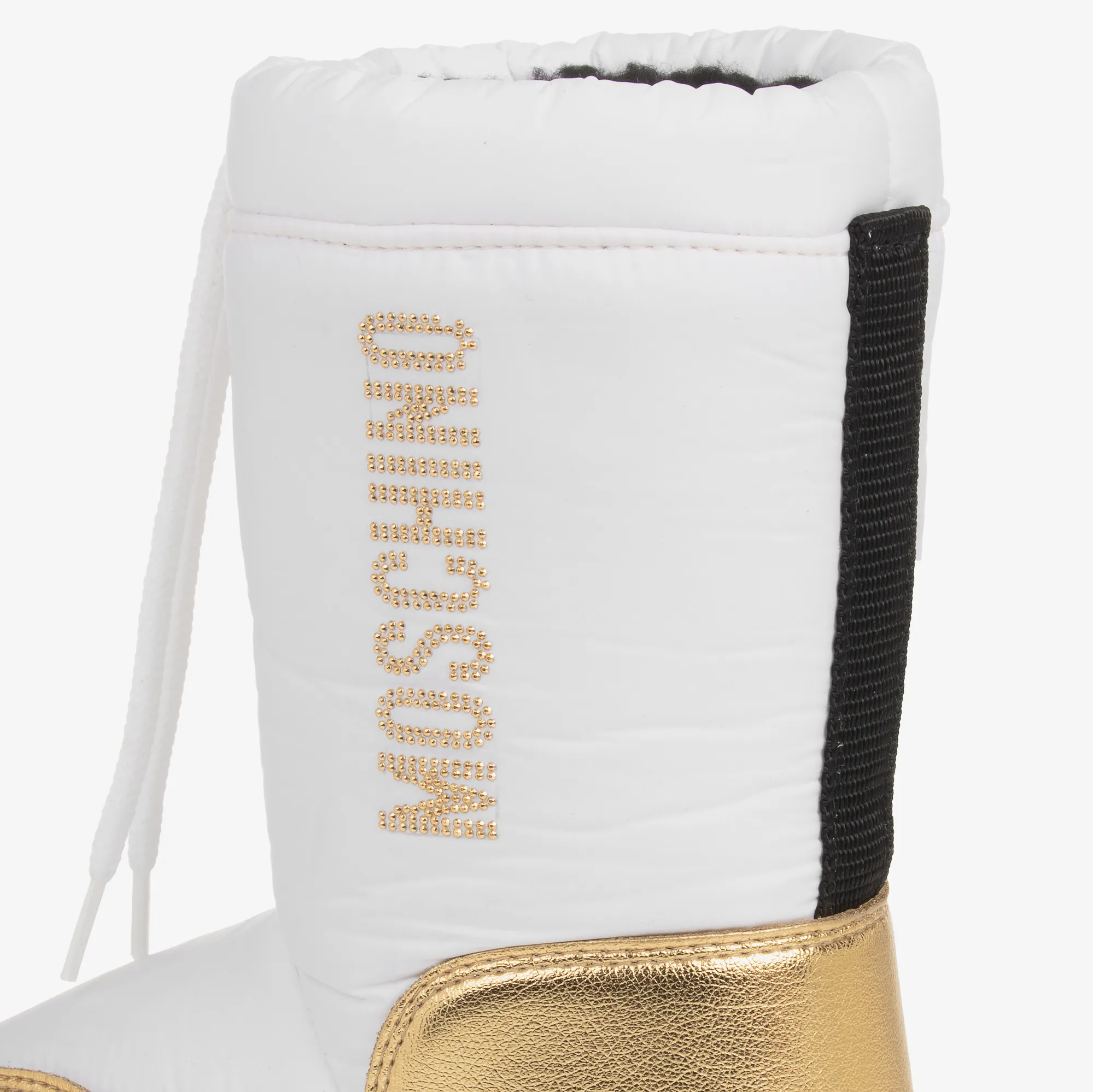 Girls White & Gold Snow Boots