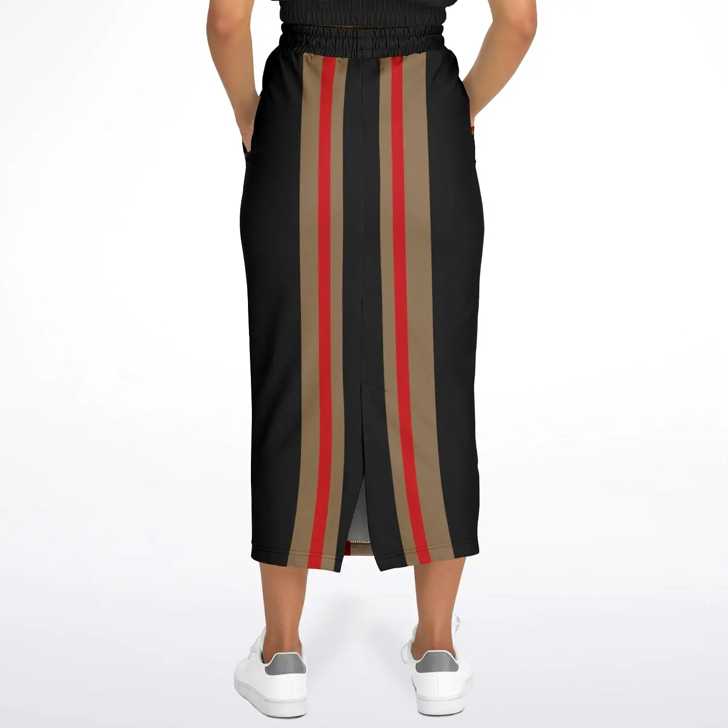 Gold Line Black Eco-Poly Long Pocket Skirt