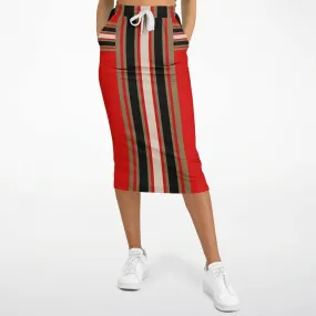 Gold Line Red Eco-Poly Long Pocket Skirt