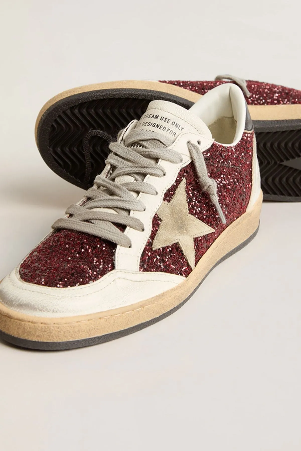 Golden Goose Ball Star Glitter Sneaker - Bordeaux/ White/ Ice/ Black