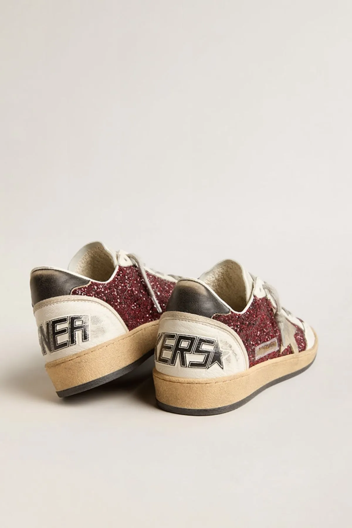 Golden Goose Ball Star Glitter Sneaker - Bordeaux/ White/ Ice/ Black