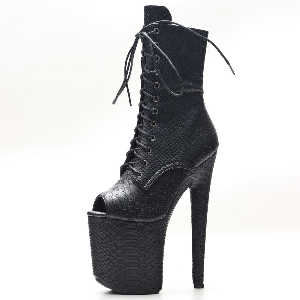 Gothic Fetish Pole Dancer Stripper Clubwear Sexy High Heel Ankle Boots