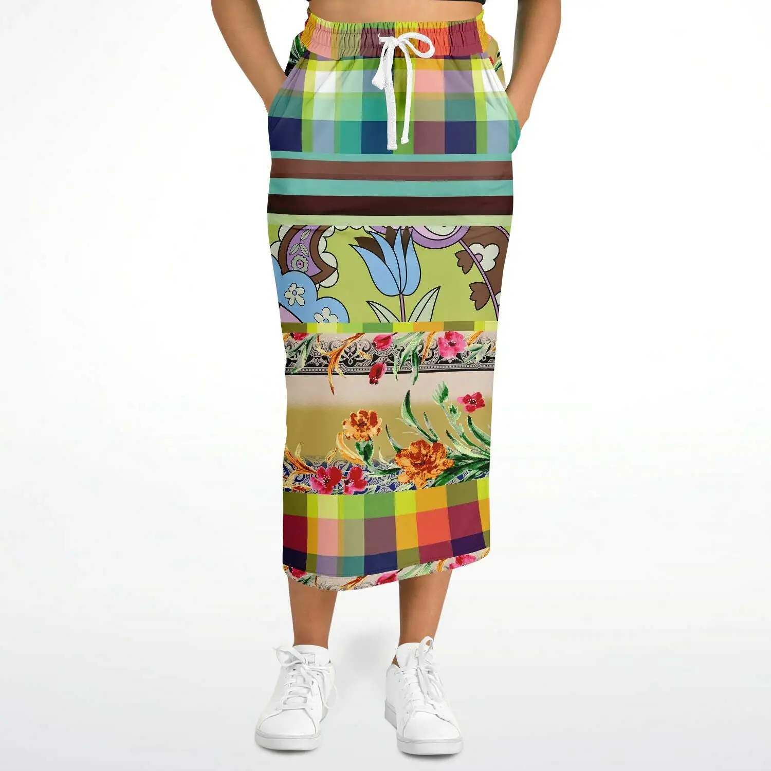 Green Apple Soho Eco-Poly Long Pocket Skirt