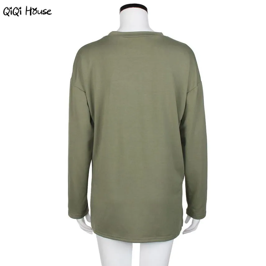 Green Women Hoodies Sweatshirts 2016 Autumn Long Sleeve Irregular Pullover Sweatshirts Chandal Mujer Completo#C126 SM6