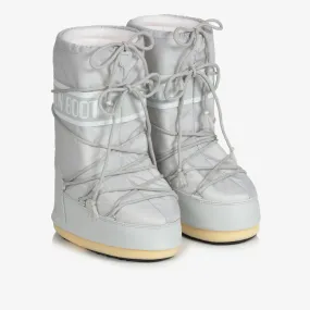 Grey & White Icon Snow Boots