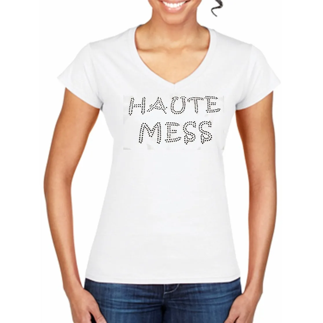 Haute Mess Rhinestone Women's T Shirt