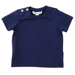 Henry Boys Button Shoulder Tee Navy Knit