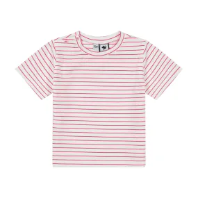 Henry Boys Button Shoulder Tee Red Stripe