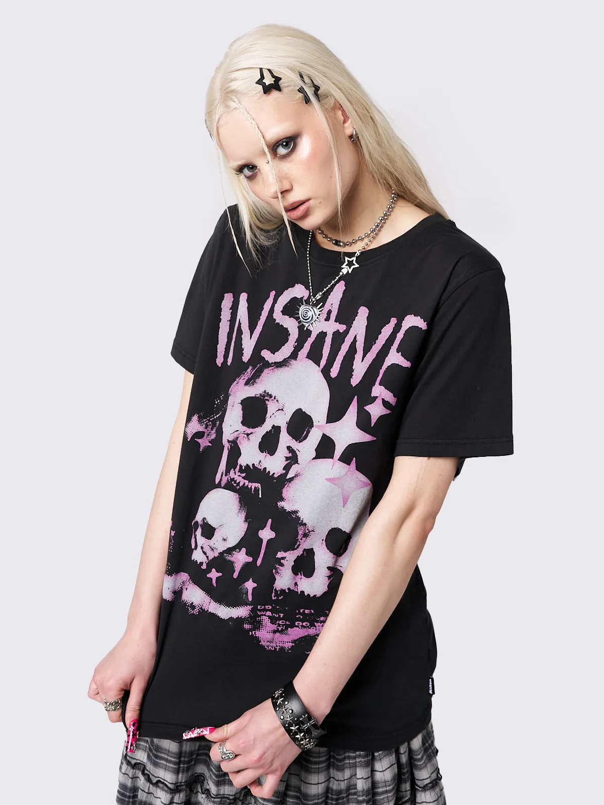 Insanity Skulls Oversized Graphic T-shirt