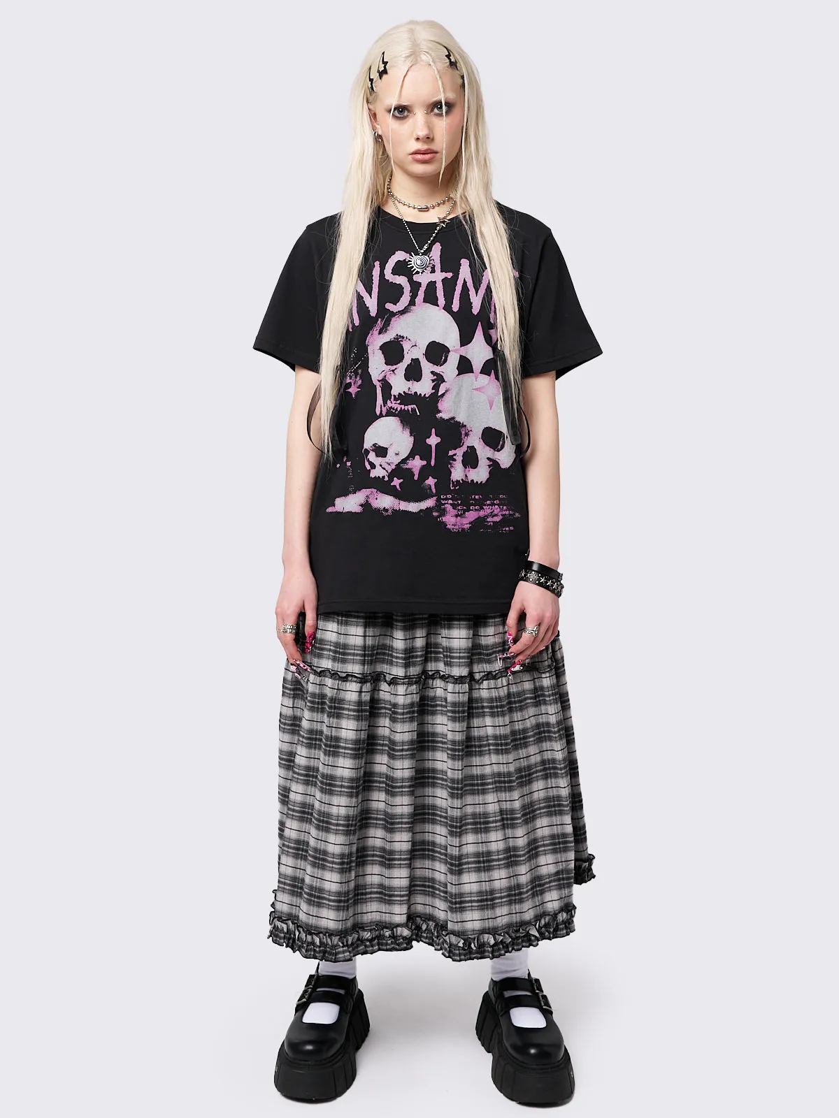 Insanity Skulls Oversized Graphic T-shirt