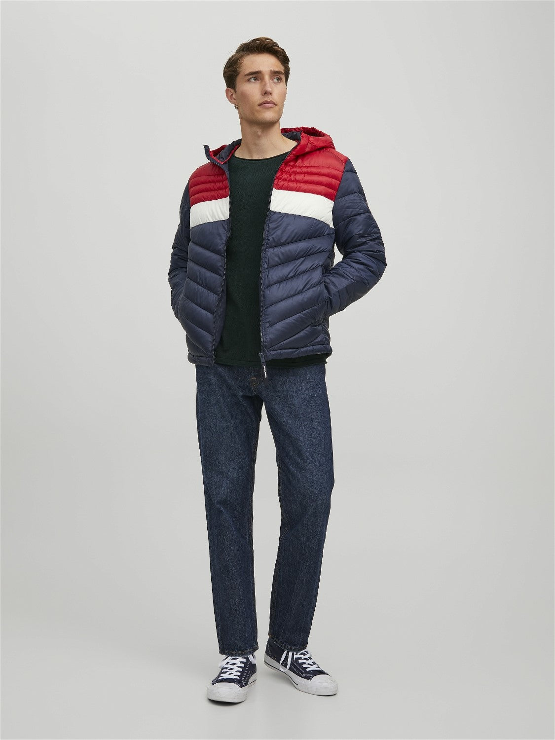 Jack & Jones Mens 'JJEHERO' Hooded Puffer Jacket