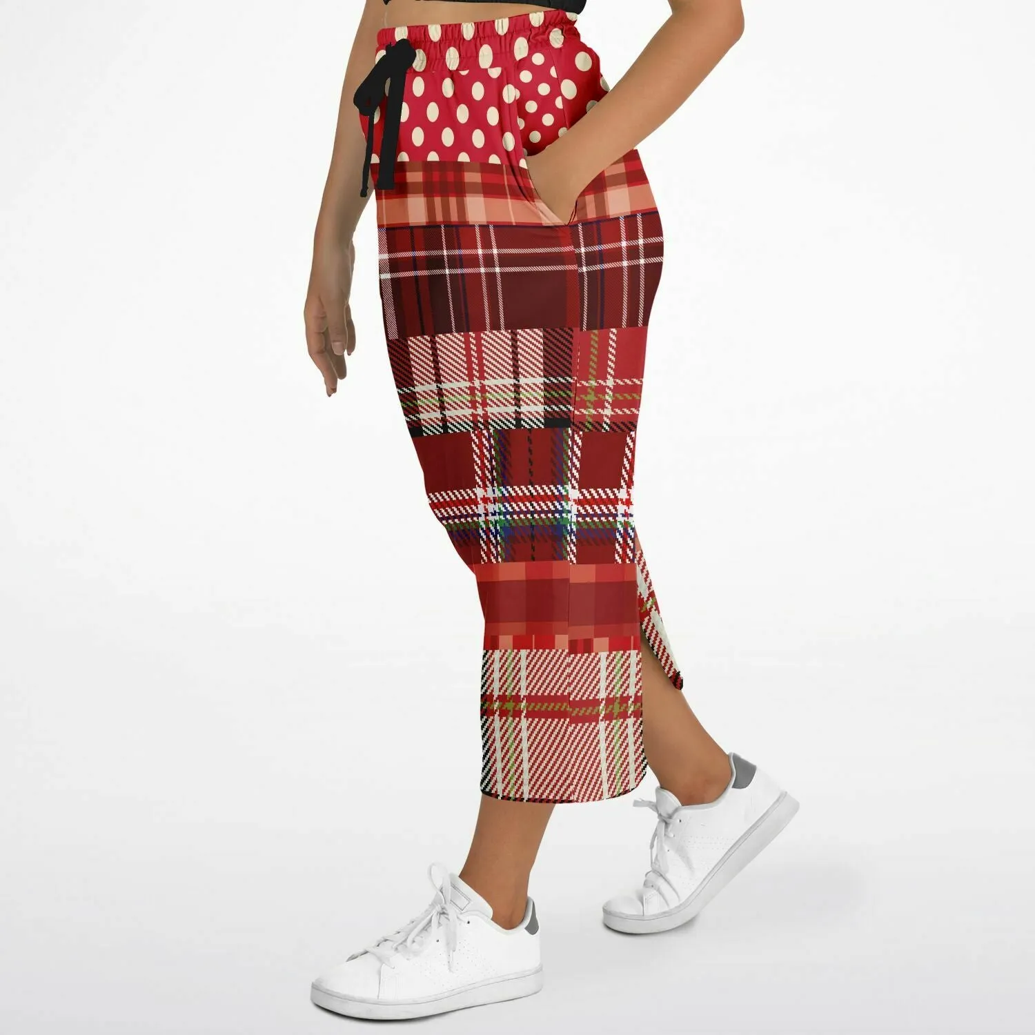 Jersey Salsa Plaid Patchwork Eco-Poly Long Pocket Skirt