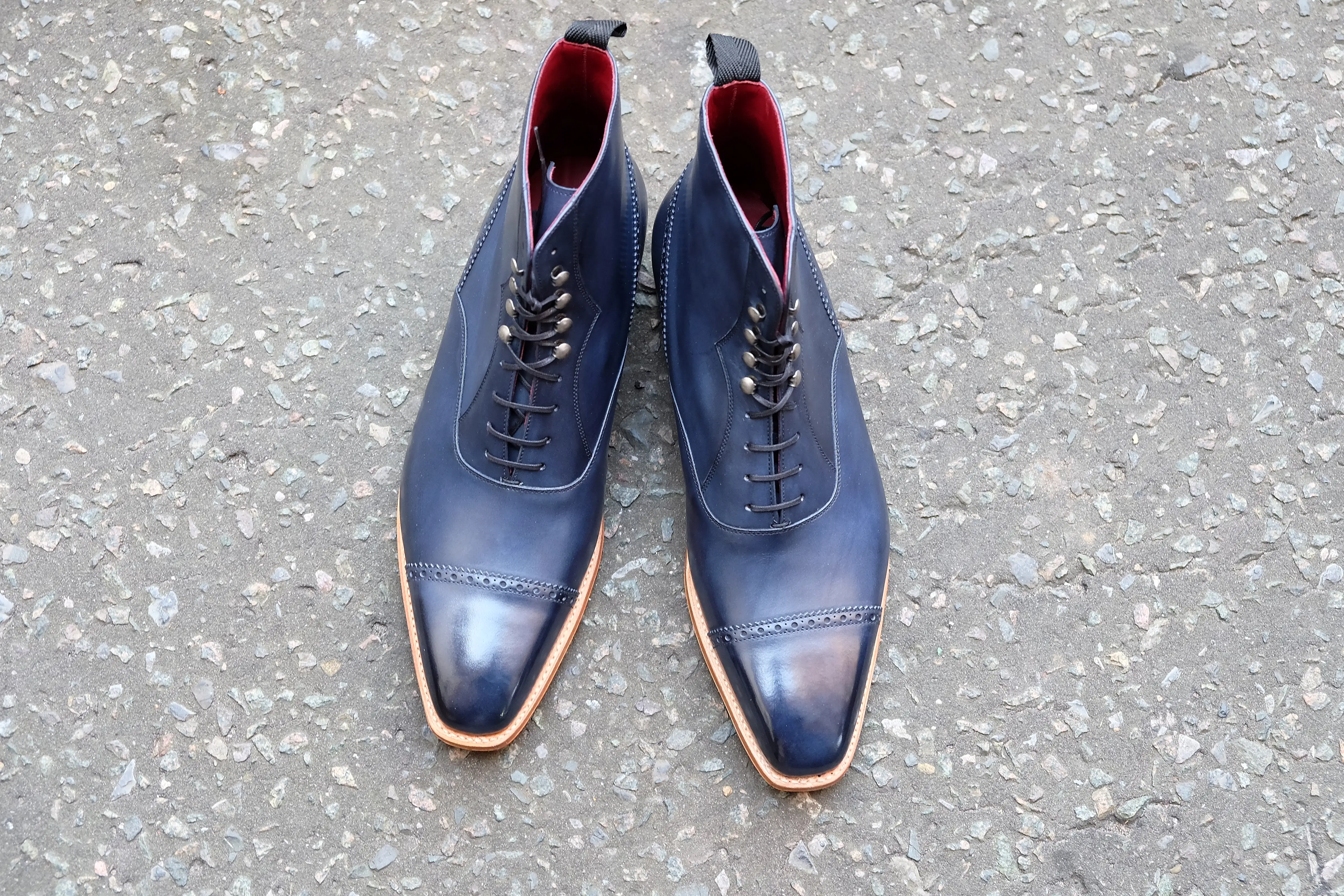 Jimmy - MTO - Navy Calf - MGF Last - Natural Single Leather Sole