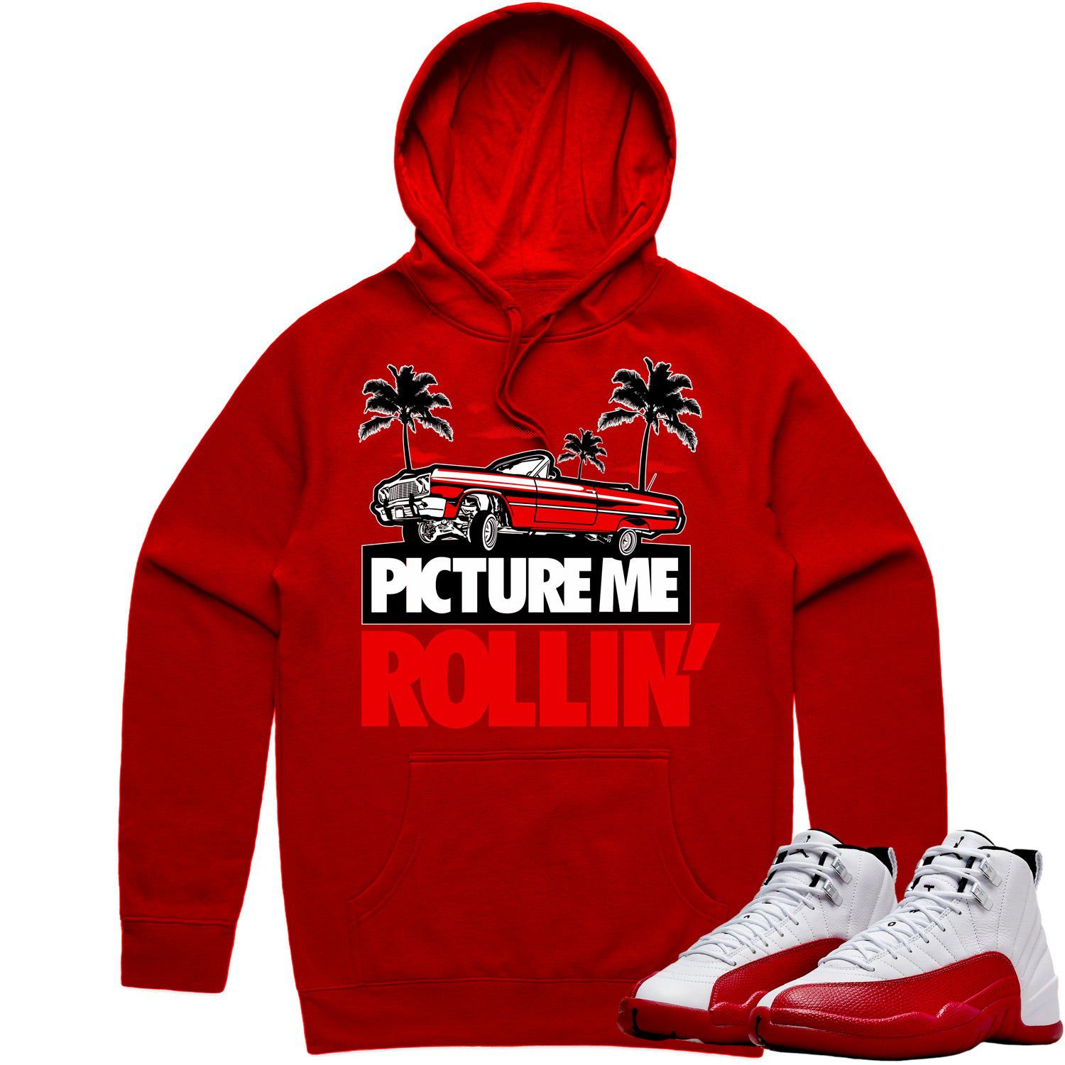 Jordan 12 Cherry 12s Hoodie to Match - RED PMR