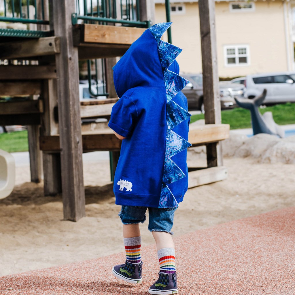 Jurassic World Blue Inspired Dinosaur Hoodie -- Blue-ti-full Dino -- Blue Geode Galaxy - Blue Jacket