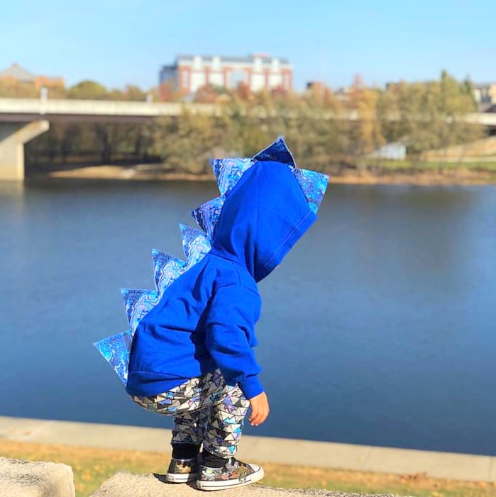 Jurassic World Blue Inspired Dinosaur Hoodie -- Blue-ti-full Dino -- Blue Geode Galaxy - Blue Jacket