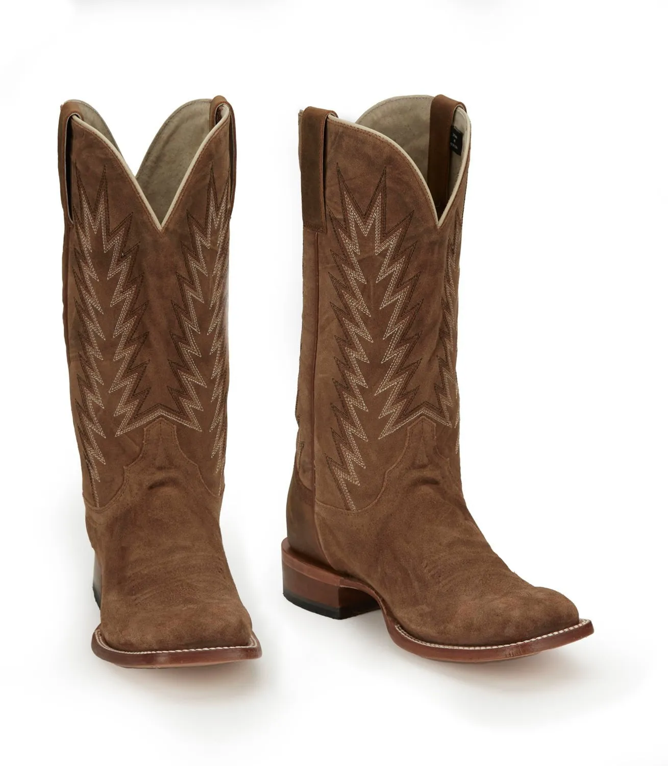 Justin Mens Hombre Clay Brown Suede Cowboy Boots