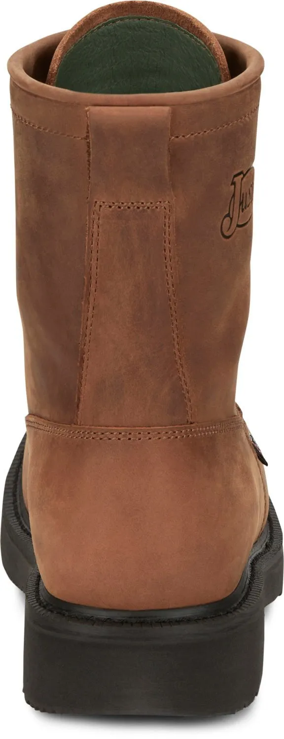 Justin Mens Livestock Aged Brown Leather Work Boots