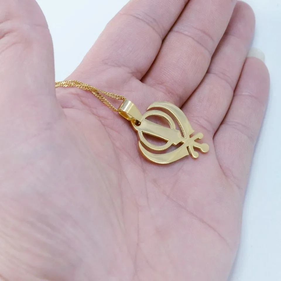 Khanda Necklace Gold Plated