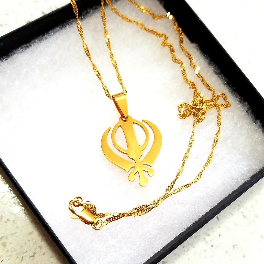 Khanda Necklace Gold Plated