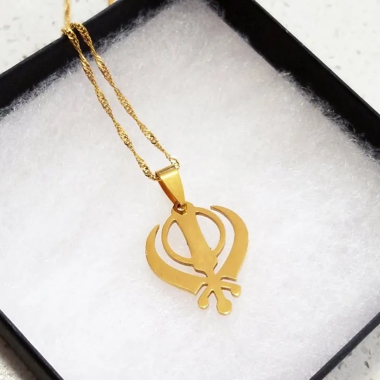 Khanda Necklace Gold Plated