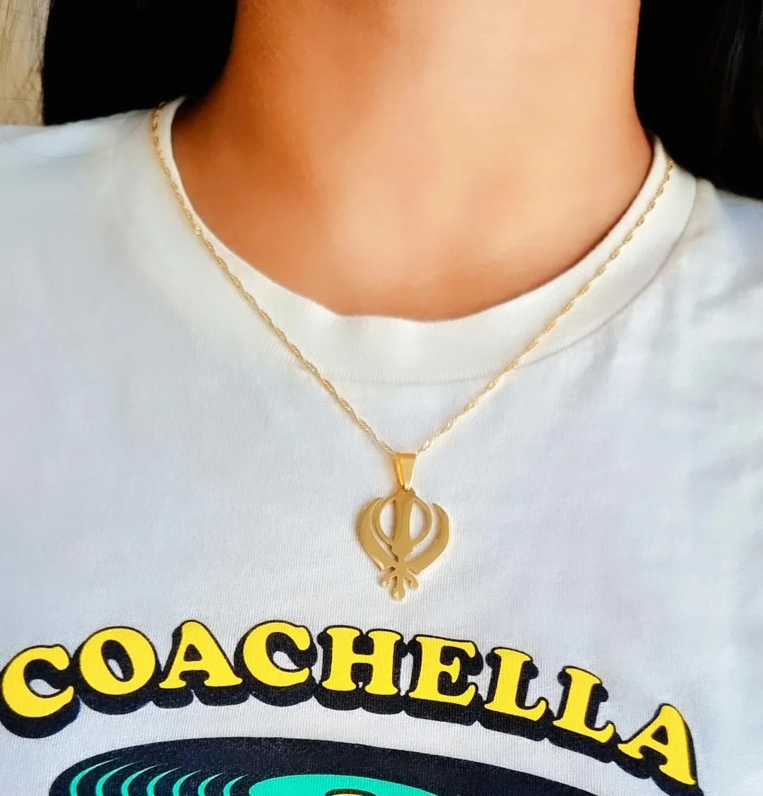 Khanda Necklace Gold Plated