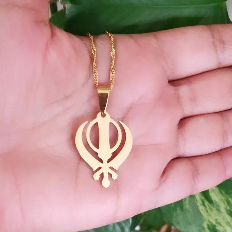 Khanda Necklace Gold Plated