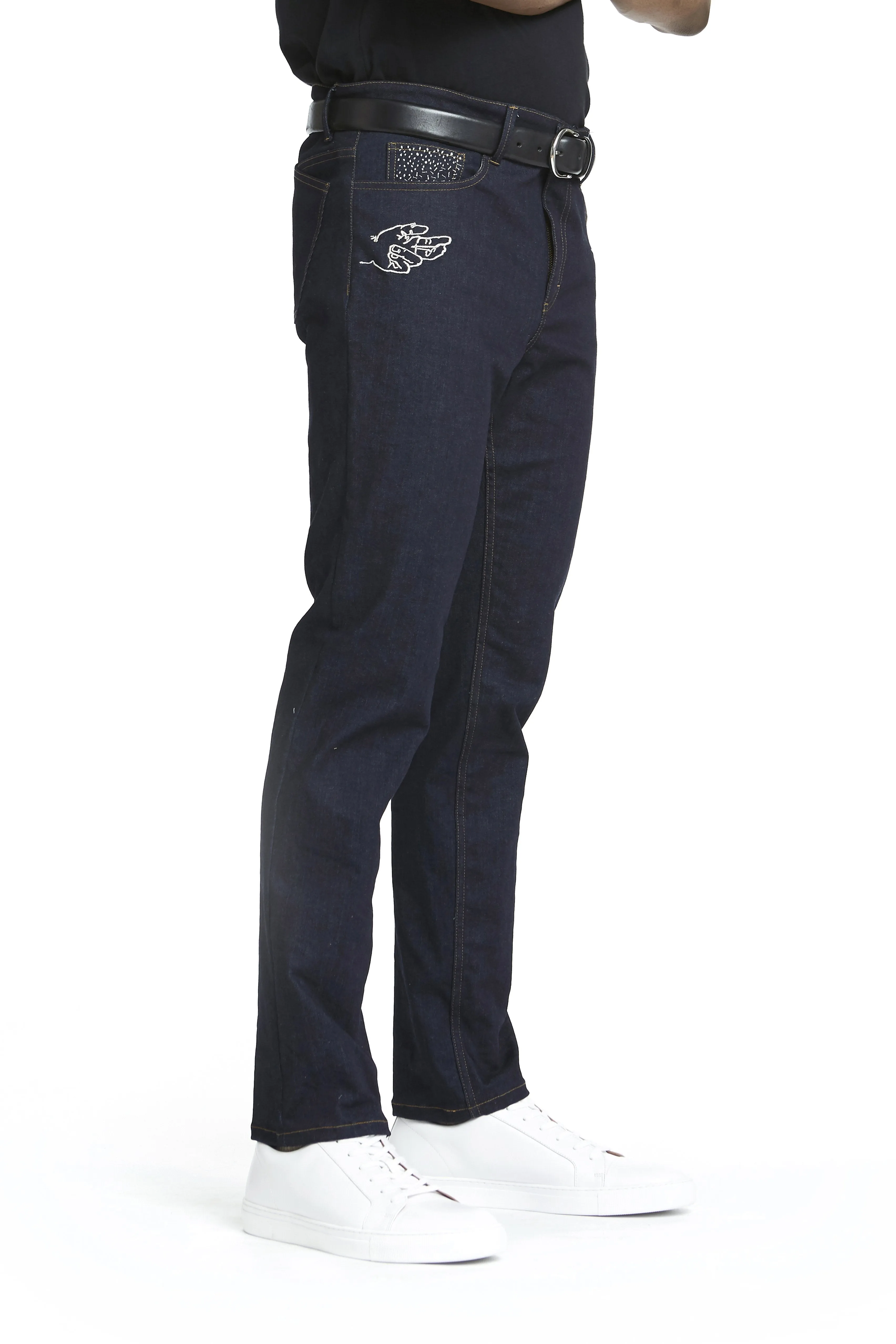 Khoman Room Pascal Embroidered Stretch Denim Jeans