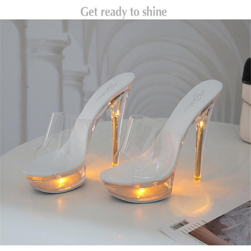 ladies slippers luminous high heels