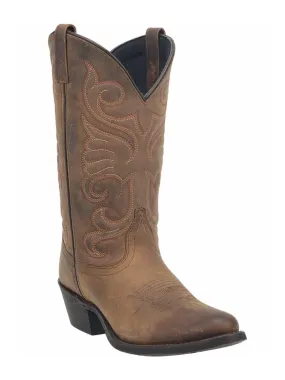 Laredo 51084 Ladies Bridget 11 R Toe Western Boots Distressed Tan