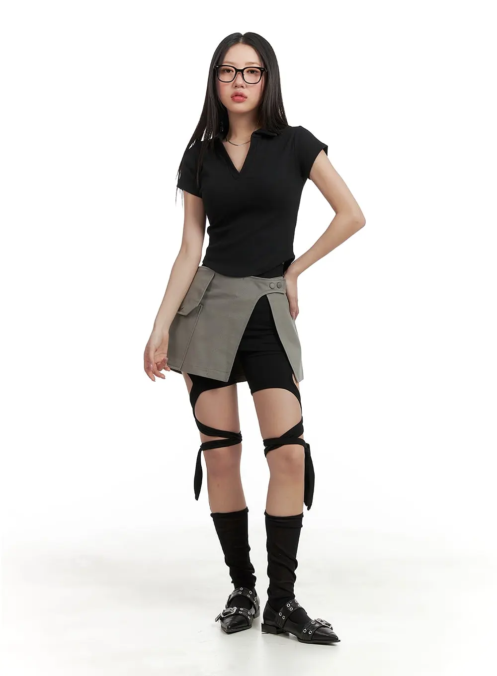 Layered Pocket Skirt CA409