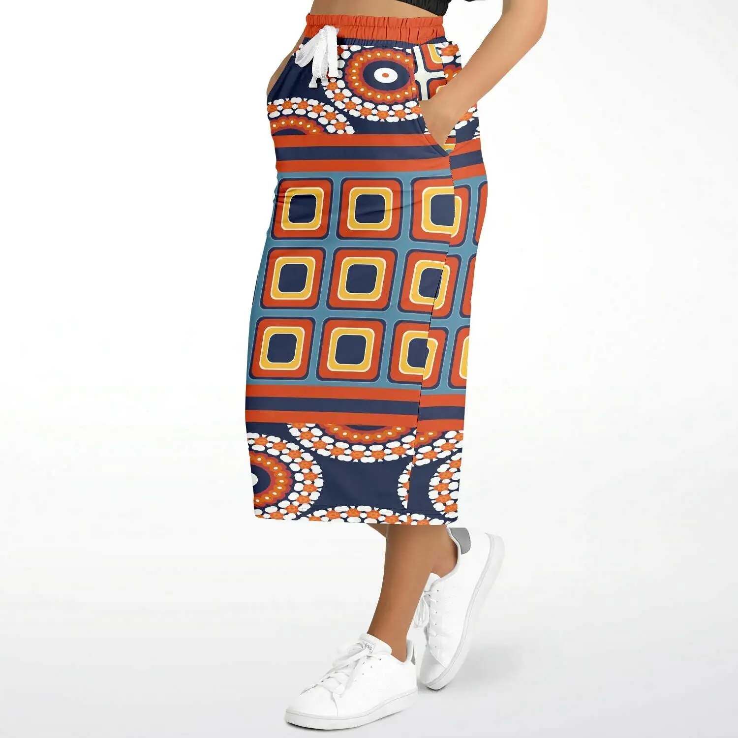 Le Cadeau Eco-Poly Long Pocket Skirt