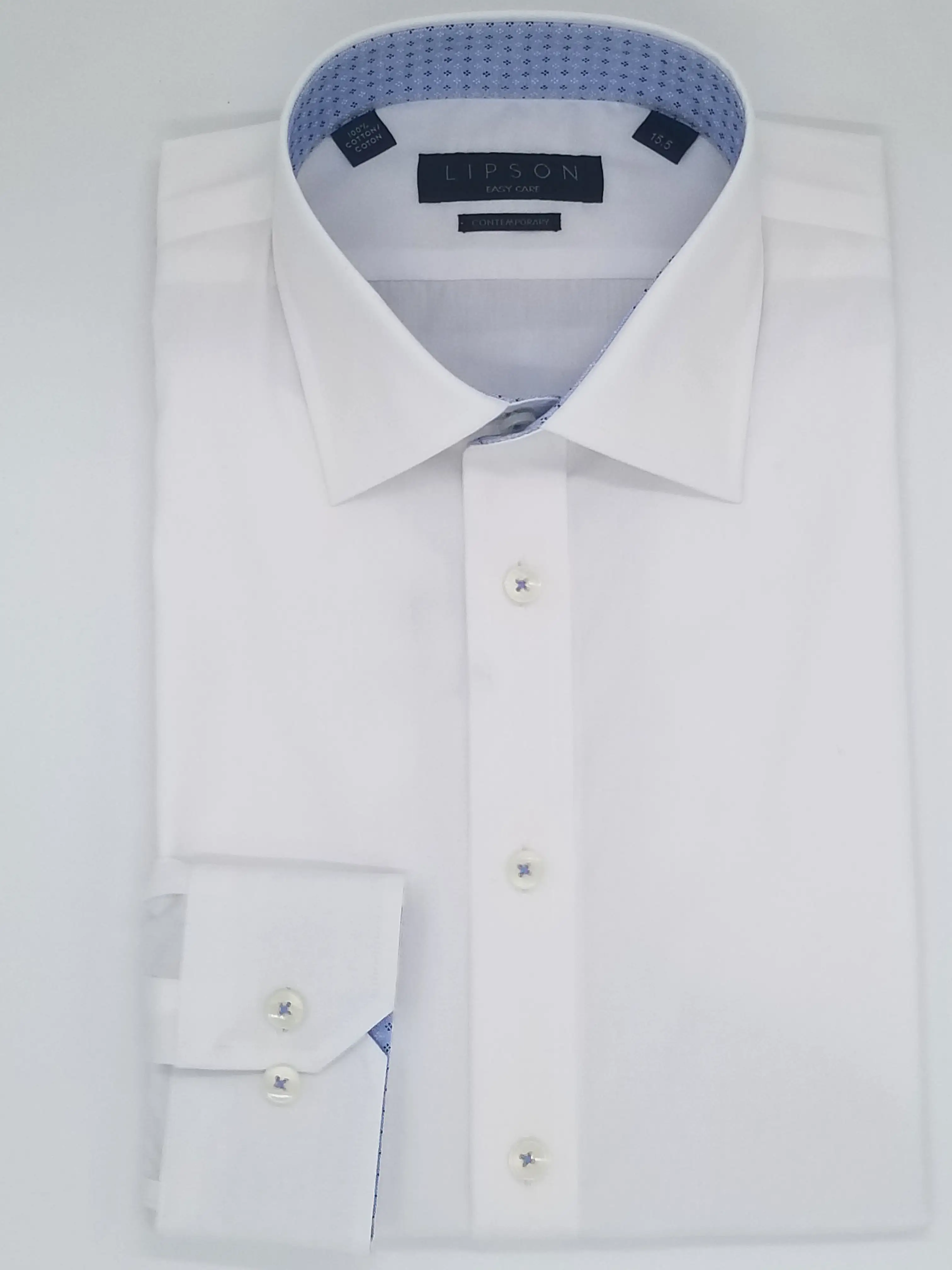 Lipson Easy Care Dress Shirt with contrast collar and cuff N109WH29