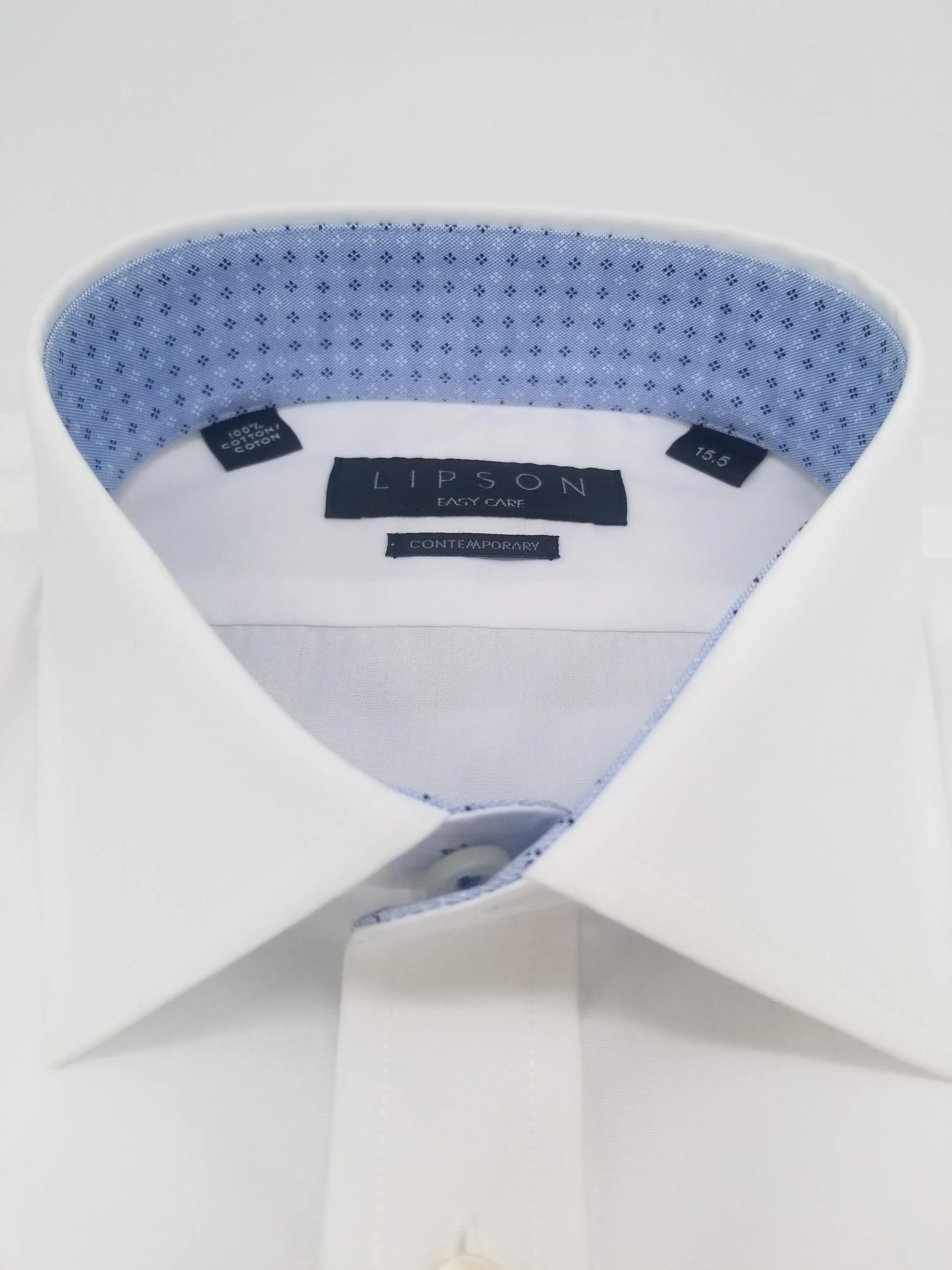 Lipson Easy Care Dress Shirt with contrast collar and cuff N109WH29