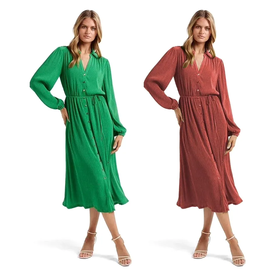 Long Sleeve V-Neck Dress