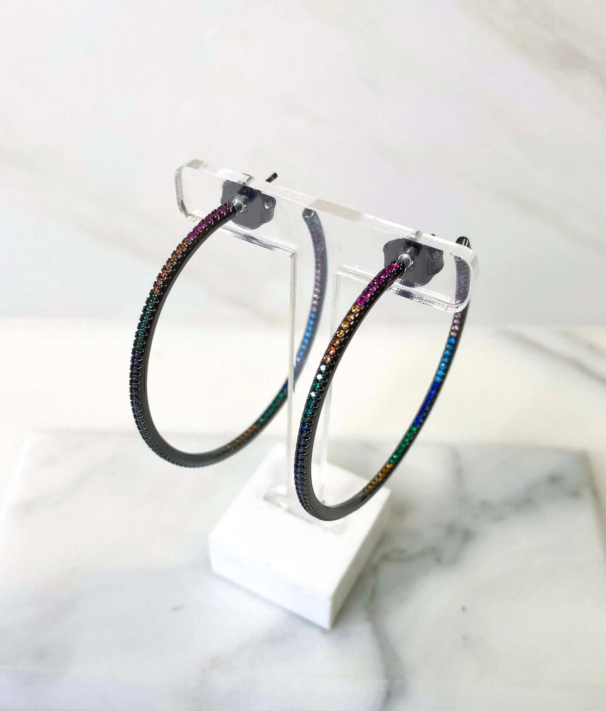 Lucy Black Colorful Hoops