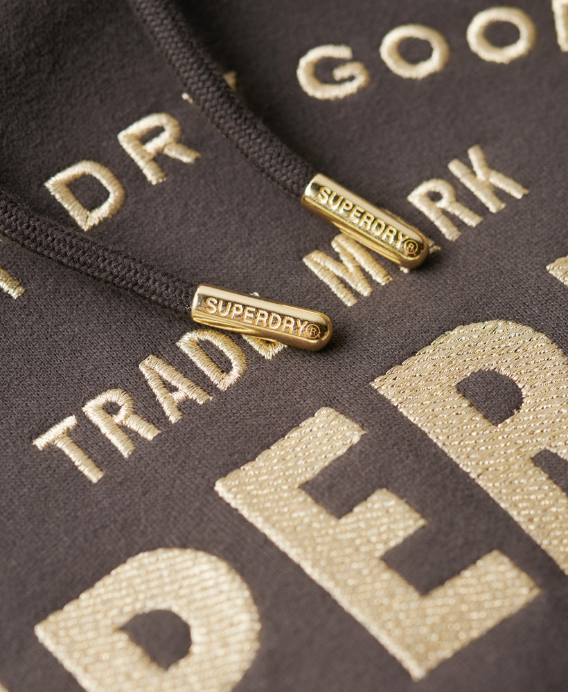 Luxe Metallic Logo Hoodie Dress | Vintage Black