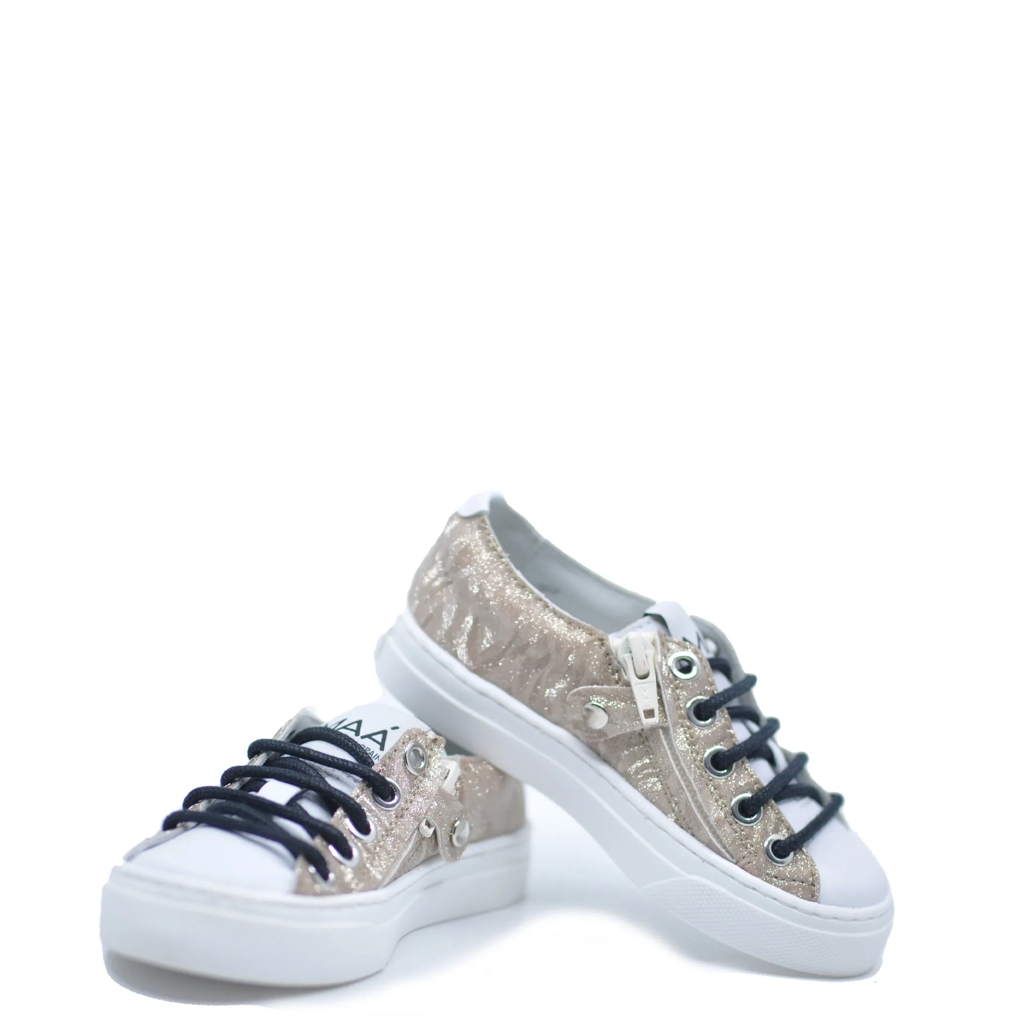 MAA Gold Shimmer Zipper Sneaker