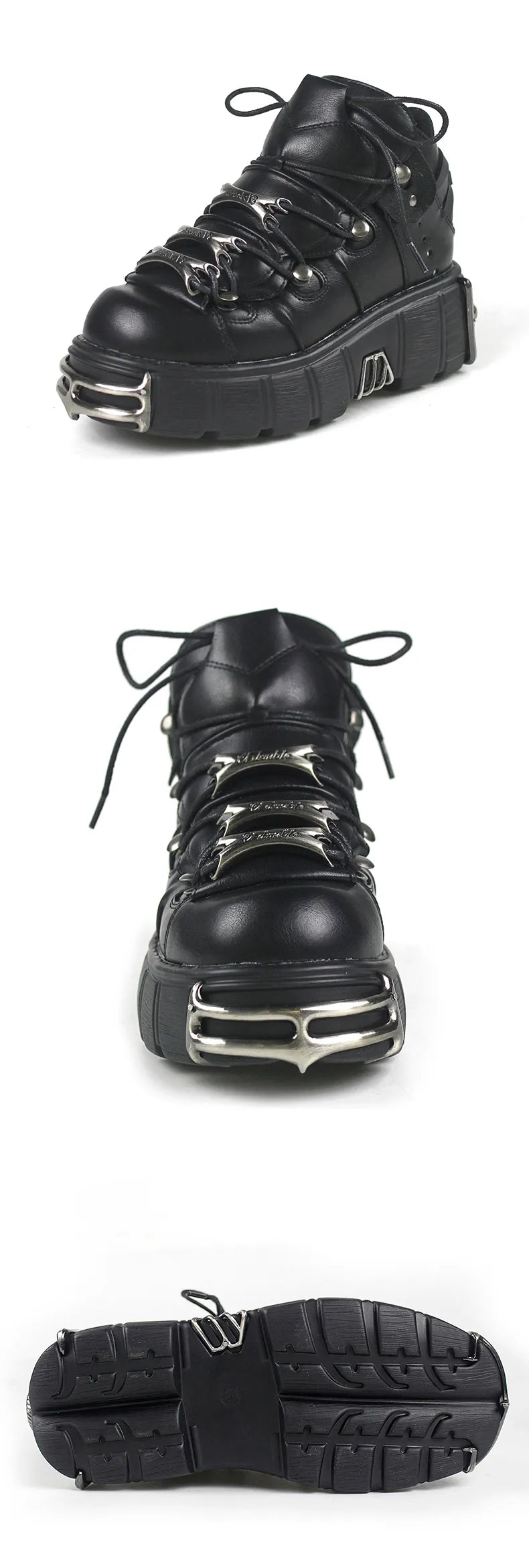 Make a Statement with Metal Toe Platform Punk Flats - Perfect for Goths, Metalheads, and Alternative Fashion Lovers