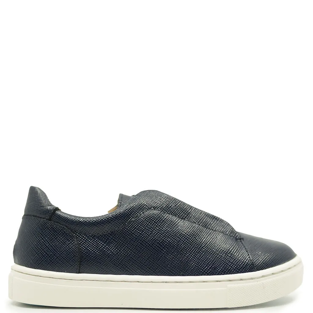 Manuela Navy Textured Elastic Sneaker