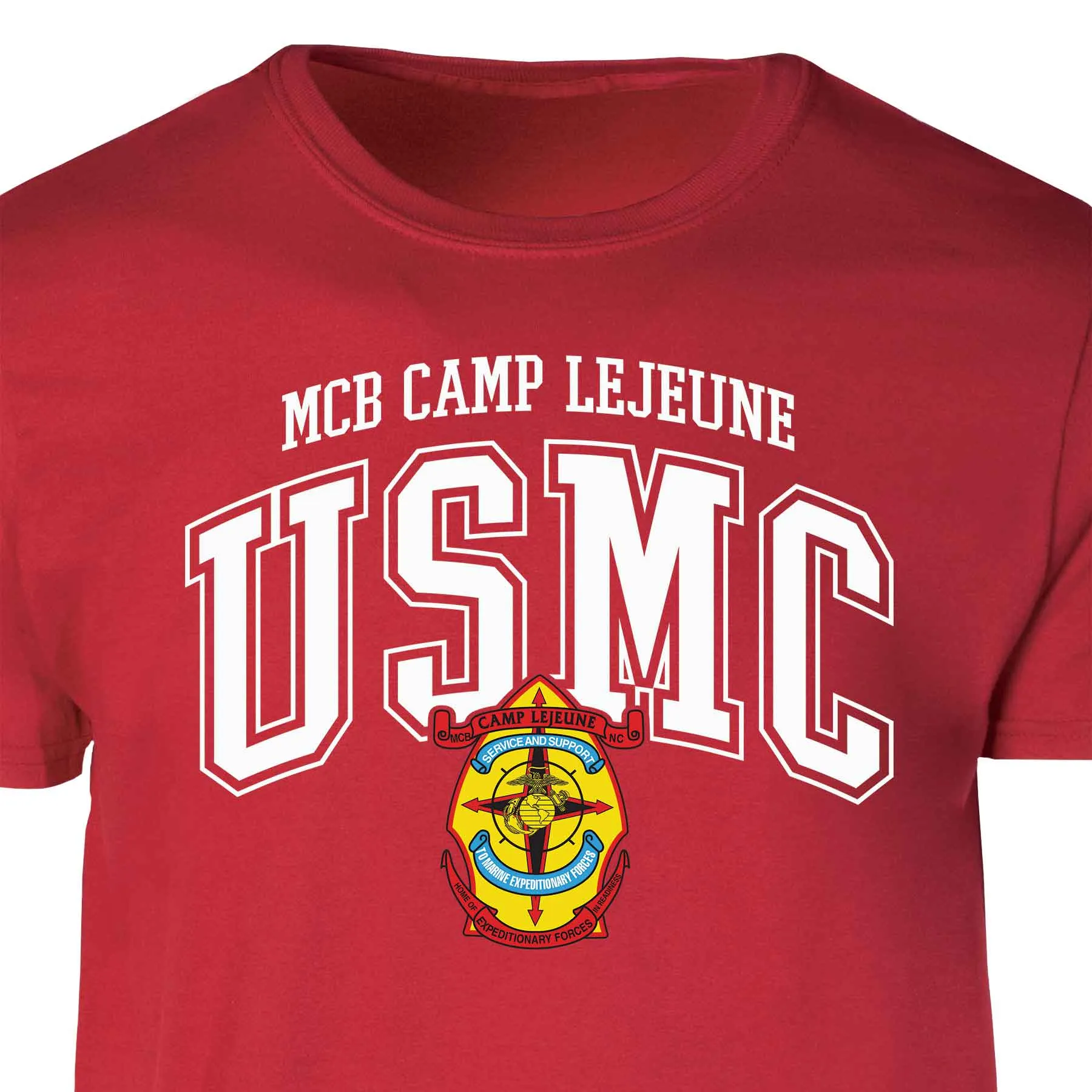 MCB Camp Lejeune Arched Patch Graphic T-shirt