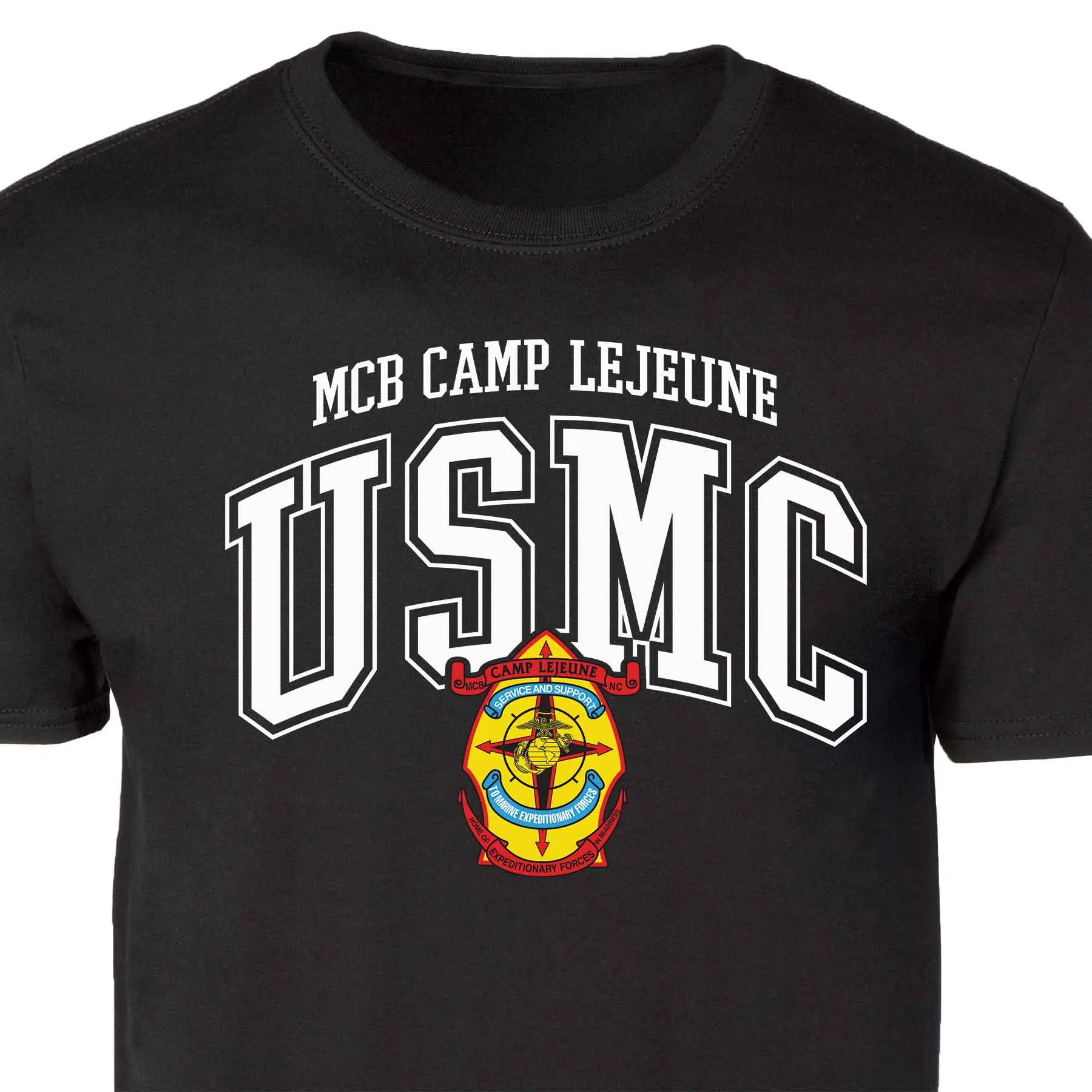 MCB Camp Lejeune Arched Patch Graphic T-shirt