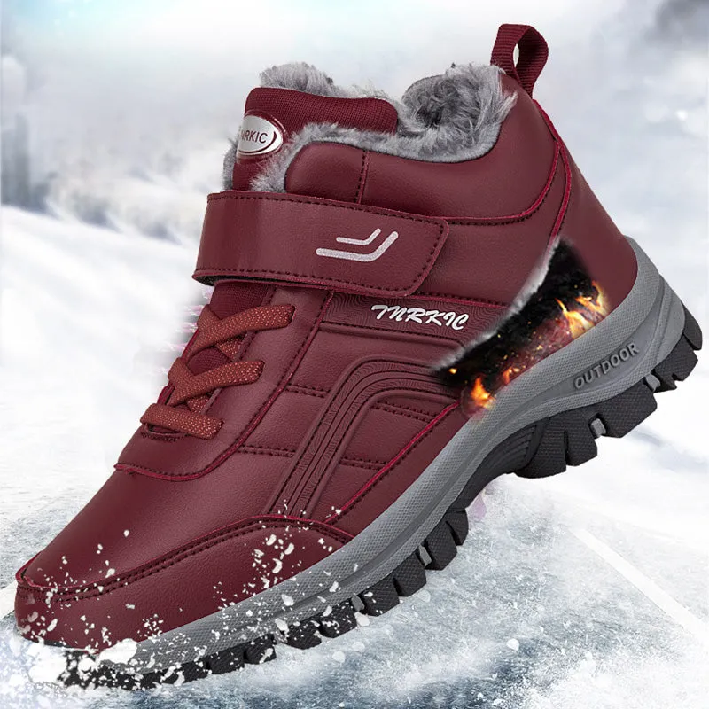 Men Warm Plush Velcro Snow Boots