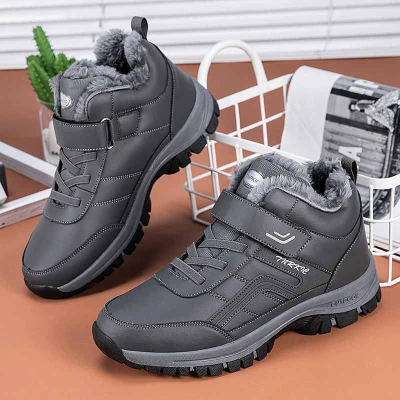 Men Warm Plush Velcro Snow Boots