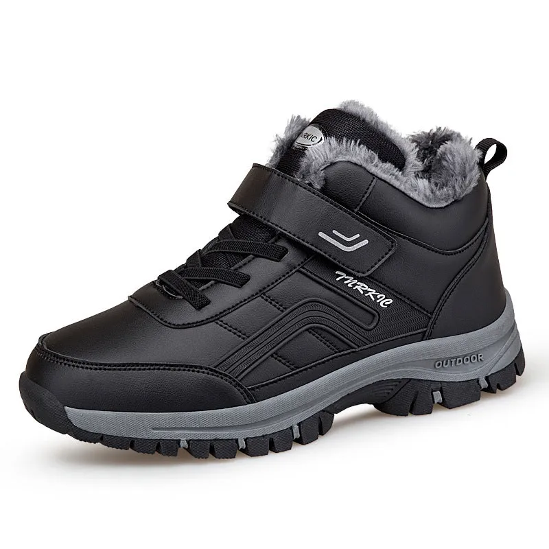 Men Warm Plush Velcro Snow Boots