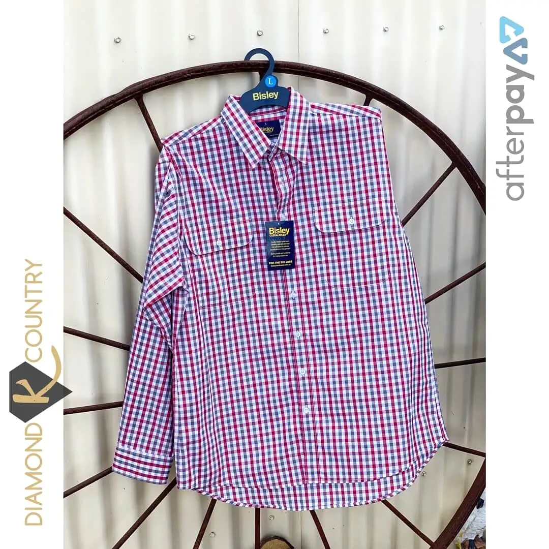 Men's Bisley Red & Grey Check Shirt