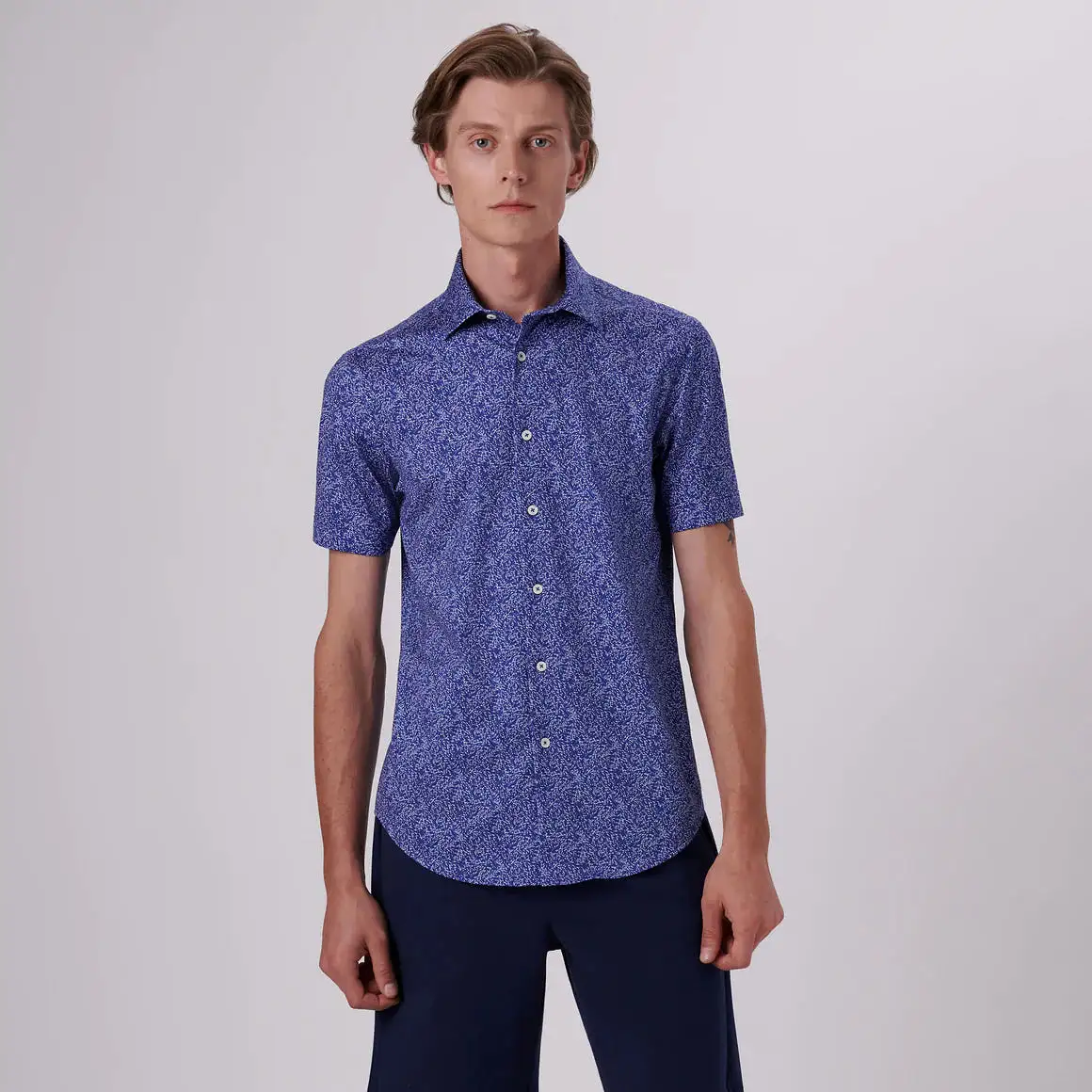 Men's Bugatchi | Miles Floral Print  OoohCotton® | Navy