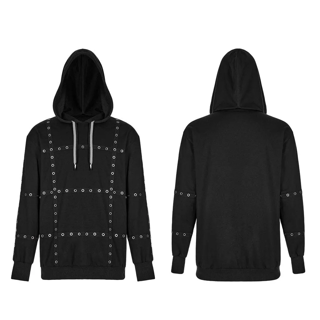 Men's Punk Drawstring Splice Hoodies